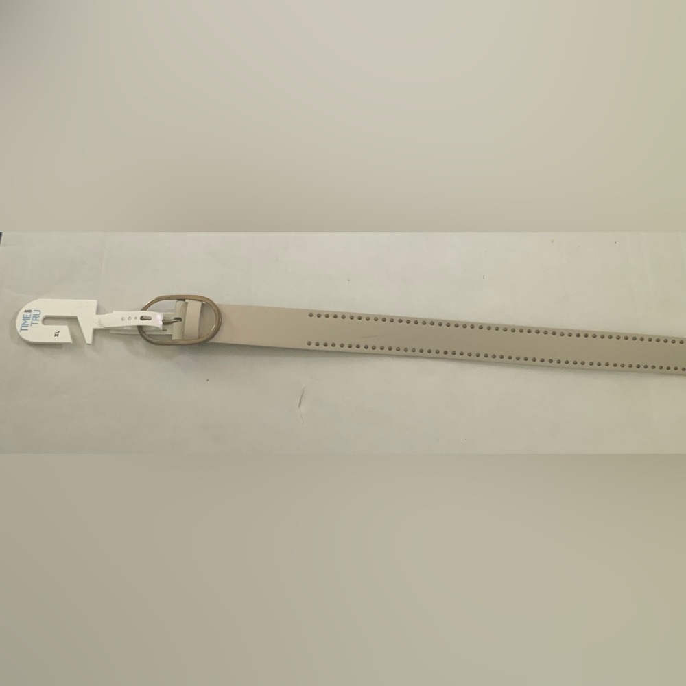Time and Tru Beige Studded Round Buckle Belt